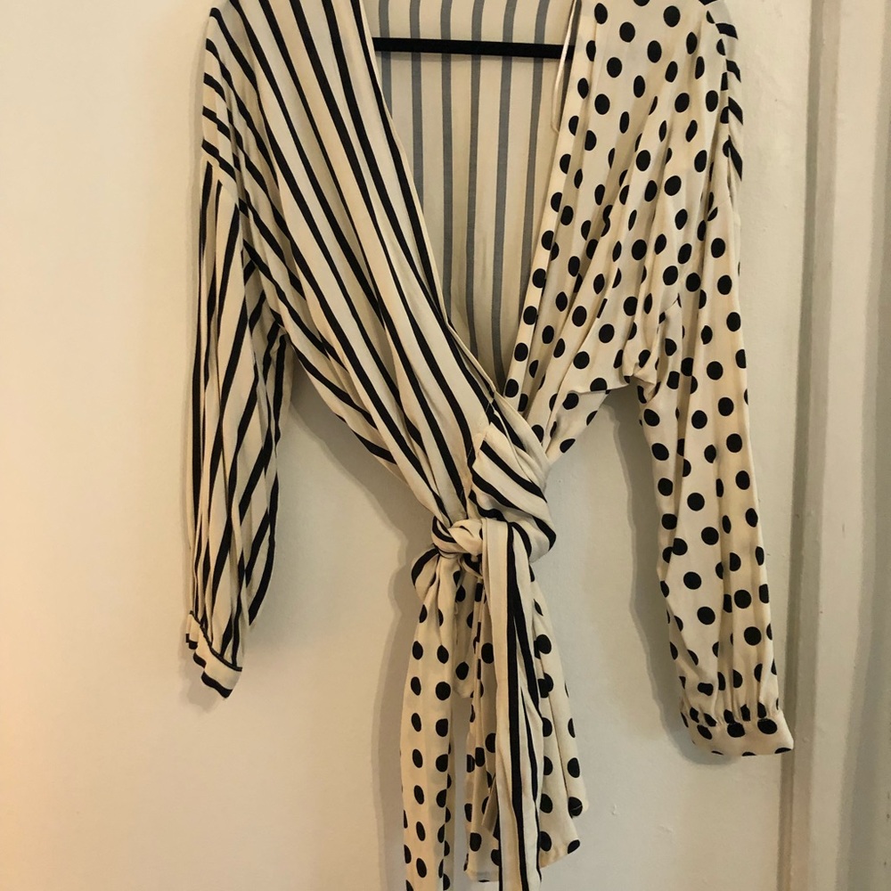 Zara Multi print wrap Blouse